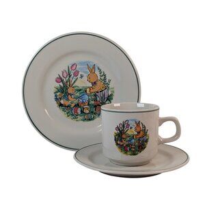 Vintage Easter Bunny Brunch Set Hillary Bros for Vier Jahreszeiten Hotel Germany